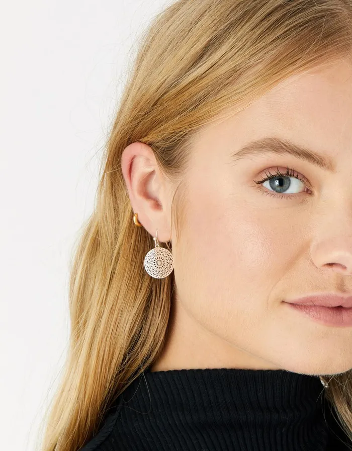 Accessorize Filigree Short Drop Earrings Silver Silver Women Earrings