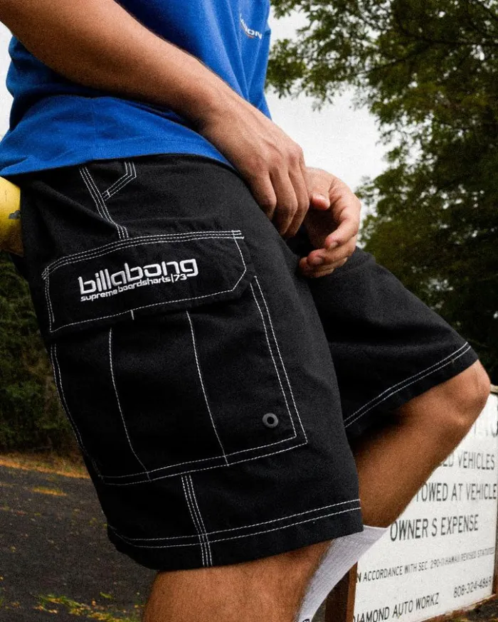 Billabong Long Length 18034 8211 21034 Throw On Layback 21034 Swim Trunks Black 8211 Men