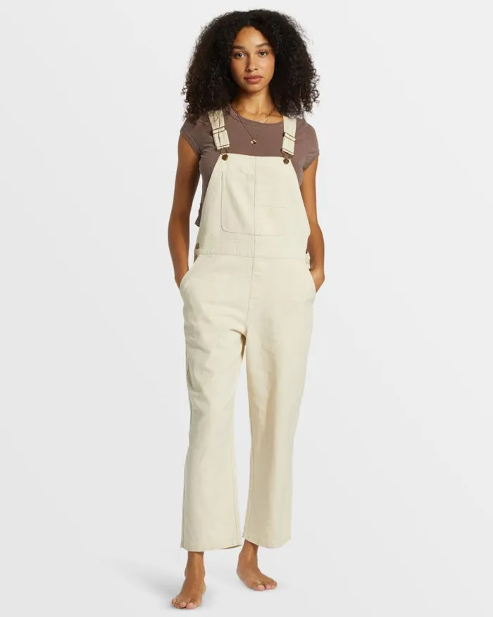 Billabong Rompers and Jumpsuits Sand Canyon Denim Overalls White Cap 8211 Women