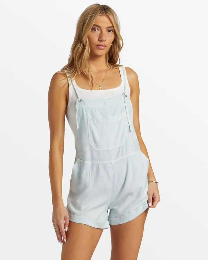 Billabong Rompers and Jumpsuits Wild Pursuit Romper Light Chambray 8211 Women Billabong Rompers and Jumpsuits Wild Pursuit Romper Light Chambray 8211 Women