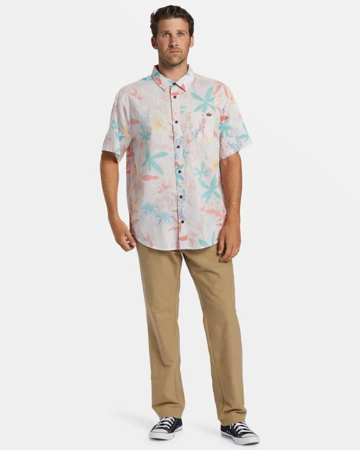 Billabong Shirts Sundays Short Sleeve Shirt Fog 8211 Men