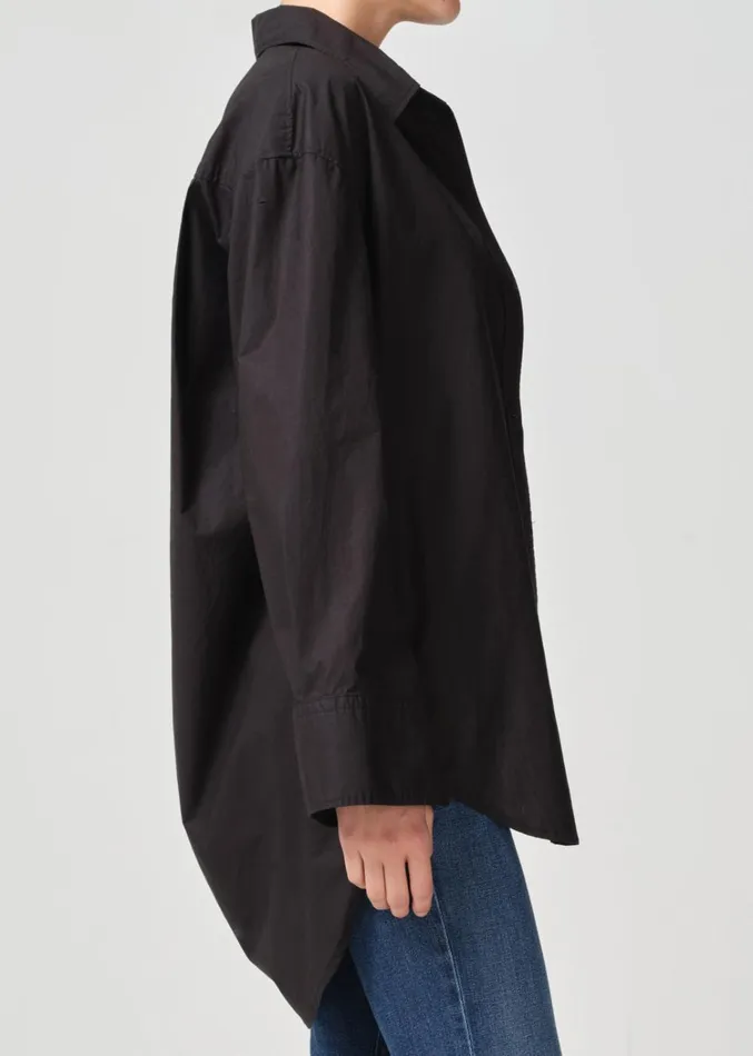 Citizens Of Humanity Cocoon Shirt In Black Women Tops