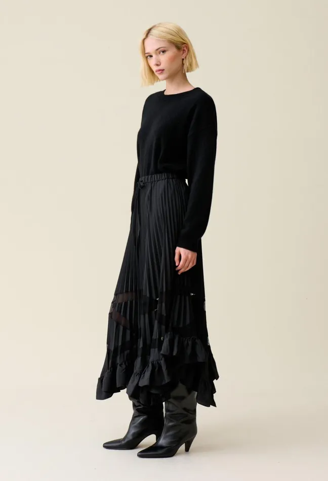 Claudie Pierlot Asymmetrical Pleated Skirt Black Women Skirts And Shorts Claudie Pierlot Asymmetrical Pleated Skirt Black Women Skirts And Shorts
