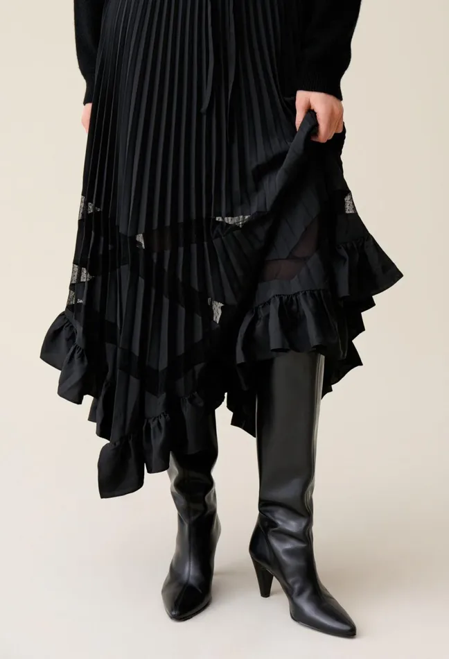 Claudie Pierlot Asymmetrical Pleated Skirt Black Women Skirts And Shorts Claudie Pierlot Asymmetrical Pleated Skirt Black Women Skirts And Shorts