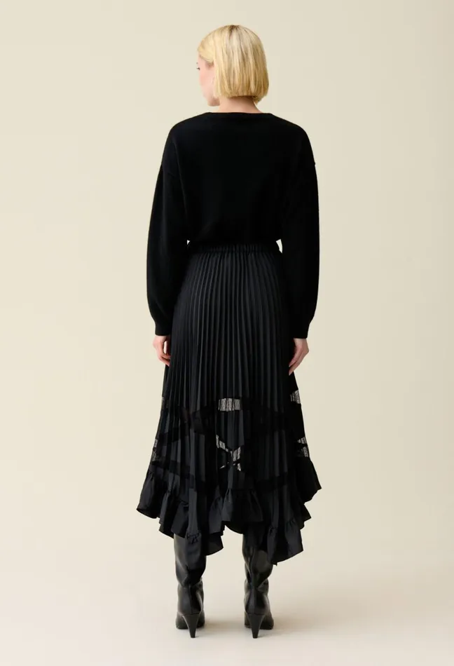 Claudie Pierlot Asymmetrical Pleated Skirt Black Women Skirts And Shorts Claudie Pierlot Asymmetrical Pleated Skirt Black Women Skirts And Shorts