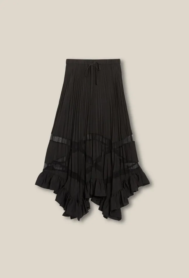 Claudie Pierlot Asymmetrical Pleated Skirt Black Women Skirts And Shorts Claudie Pierlot Asymmetrical Pleated Skirt Black Women Skirts And Shorts