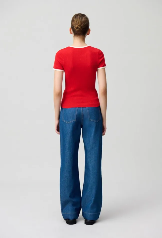 Claudie Pierlot Fine Knit Cp Top Red Women Tops And Shirts Claudie Pierlot Fine Knit Cp Top Red Women Tops And Shirts