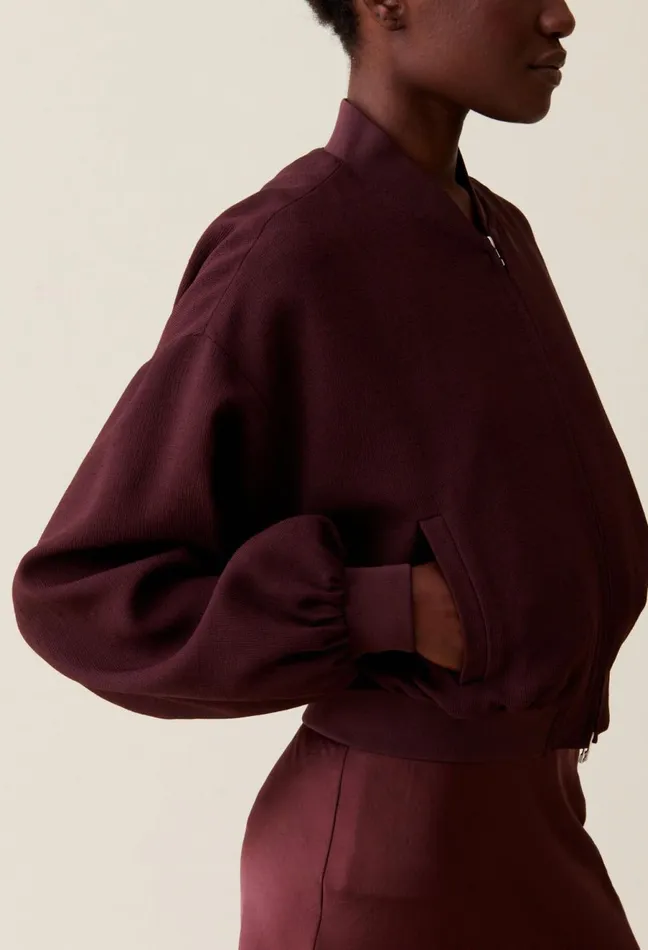 Claudie Pierlot Fluid Cappuccino Zip Bomber Cappucino Women Jackets