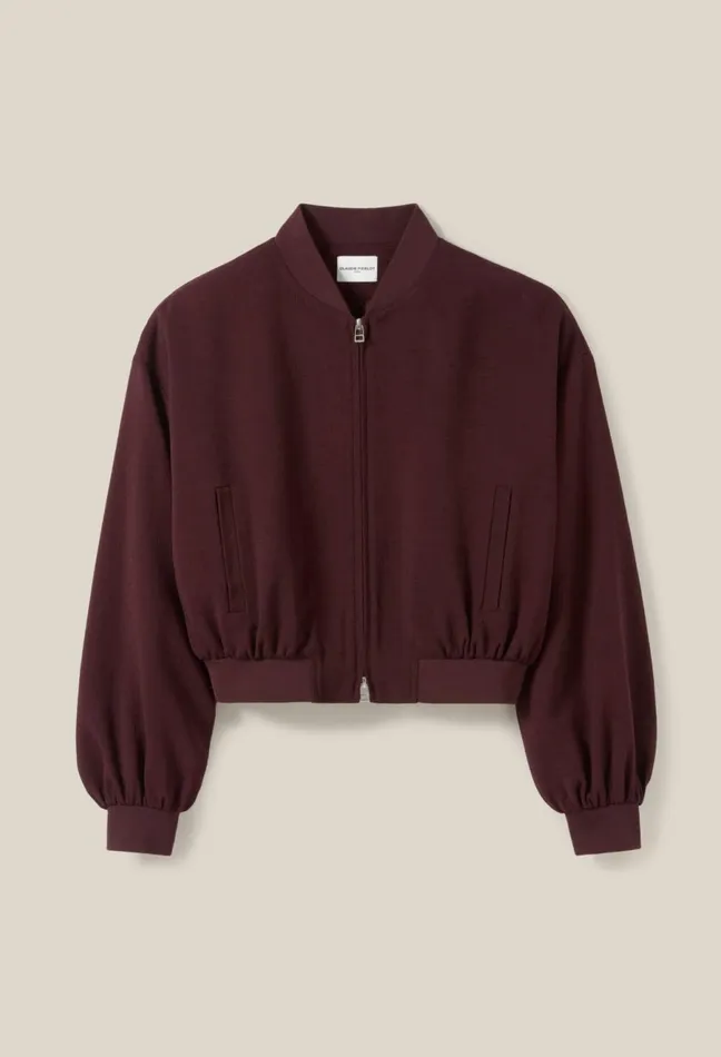 Claudie Pierlot Fluid Cappuccino Zip Bomber Cappucino Women Jackets Claudie Pierlot Fluid Cappuccino Zip Bomber Cappucino Women Jackets