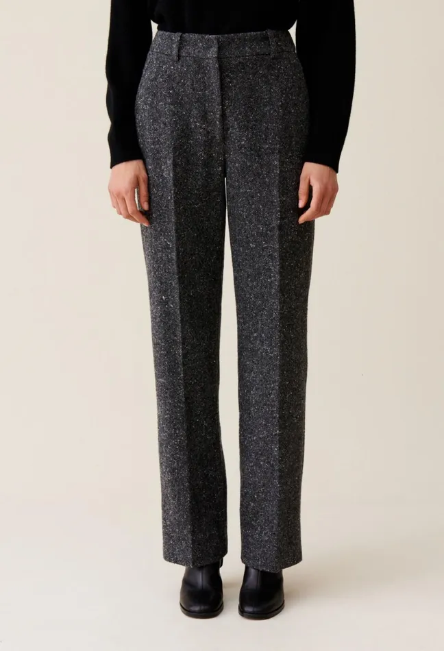 Claudie Pierlot Grey Wool Suit Trousers Mottled Grey Women Jeans And Trousers