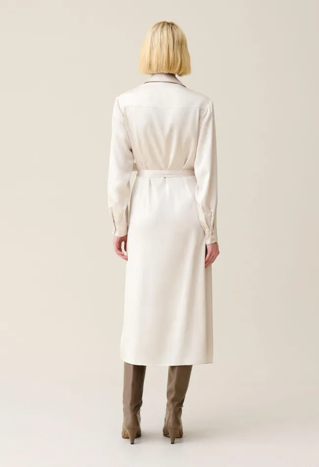 Claudie Pierlot Midi Wrap Dress Ice Beige Women Dresses Claudie Pierlot Midi Wrap Dress Ice Beige Women Dresses
