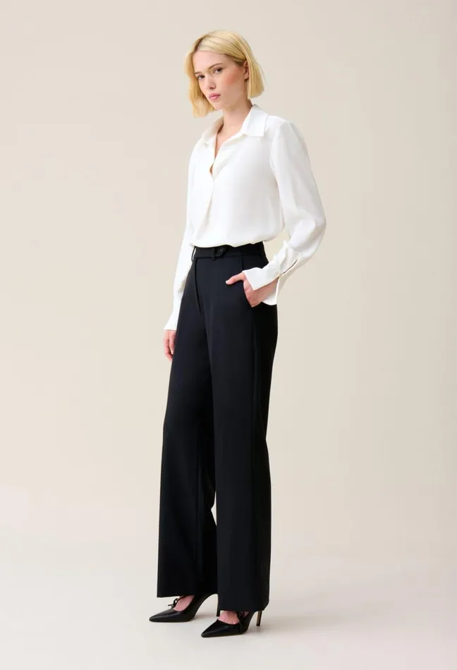 Claudie Pierlot Navy Wool Suit Trousers Black Women Jeans And Trousers Claudie Pierlot Navy Wool Suit Trousers Black Women Jeans And Trousers