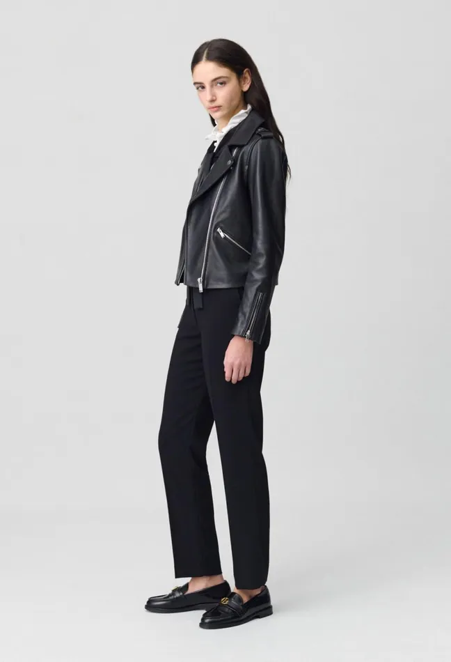 Claudie Pierlot Smooth Leather Jacket Black Women Jackets Claudie Pierlot Smooth Leather Jacket Black Women Jackets