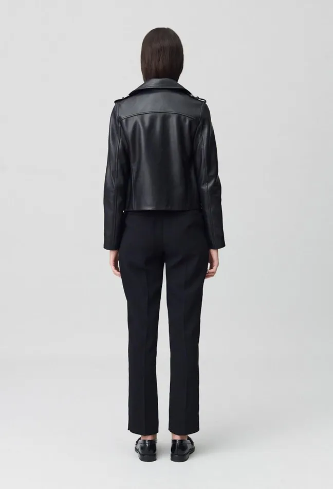 Claudie Pierlot Smooth Leather Jacket Black Women Jackets Claudie Pierlot Smooth Leather Jacket Black Women Jackets