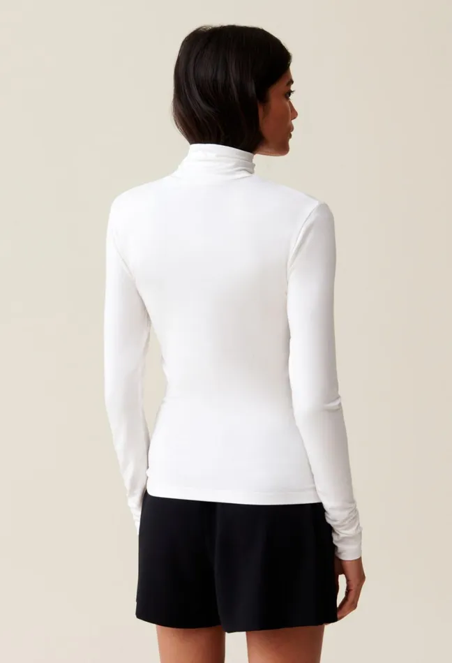 Claudie Pierlot Toto High Neck Top Ecru Women Knitwear And Cardigans Claudie Pierlot Toto High Neck Top Ecru Women Knitwear And Cardigans