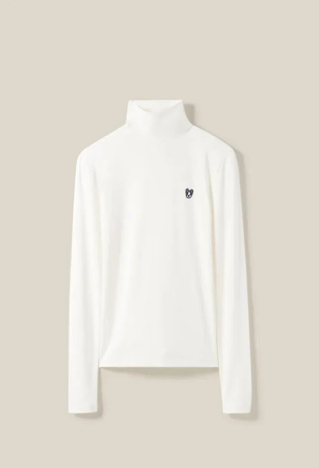 Claudie Pierlot Toto High Neck Top Ecru Women Knitwear And Cardigans Claudie Pierlot Toto High Neck Top Ecru Women Knitwear And Cardigans