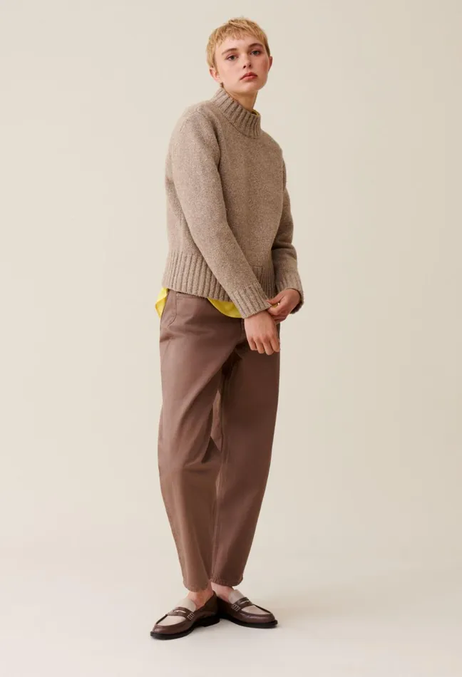 Claudie Pierlot Turtleneck Sweater Beige Women Knitwear And Cardigans Claudie Pierlot Turtleneck Sweater Beige Women Knitwear And Cardigans