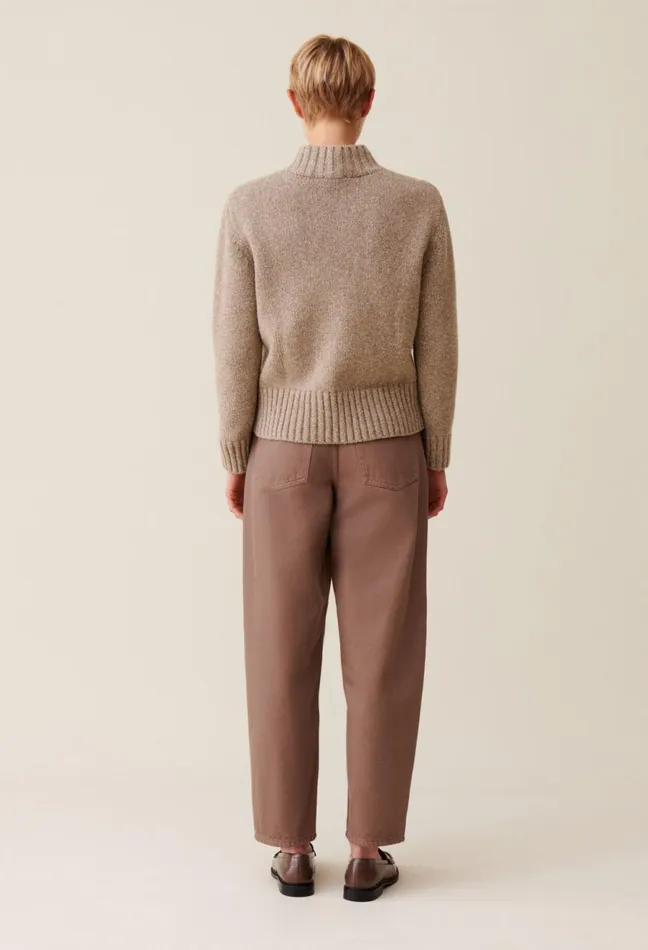 Claudie Pierlot Turtleneck Sweater Beige Women Knitwear And Cardigans Claudie Pierlot Turtleneck Sweater Beige Women Knitwear And Cardigans