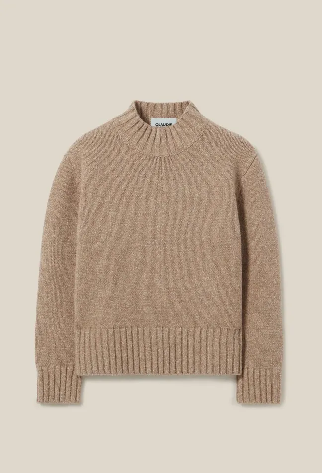 Claudie Pierlot Turtleneck Sweater Beige Women Knitwear And Cardigans Claudie Pierlot Turtleneck Sweater Beige Women Knitwear And Cardigans