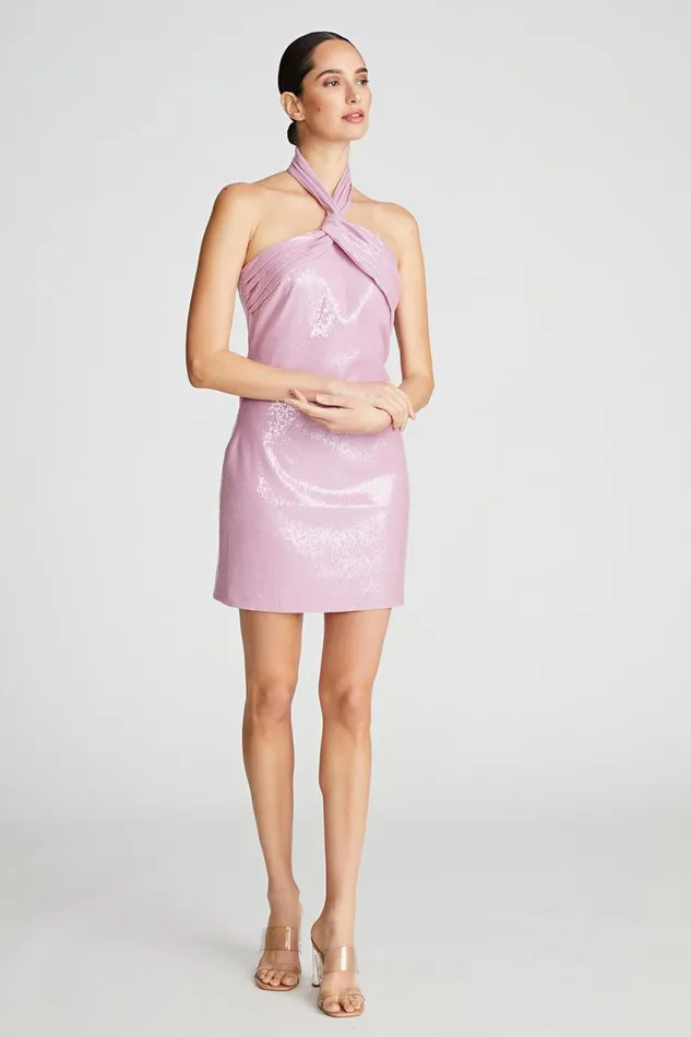 Cocktail Women Halston Sarena Dress In Stretch Sequin Wisteria Cocktail Women Halston Sarena Dress In Stretch Sequin Wisteria