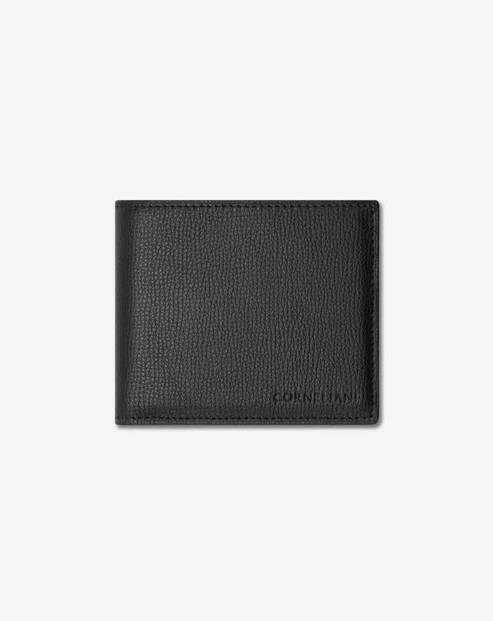 Corneliani Bags And Small Leather Goods Black Textured Leather Wallet With Card Holder 8211 Men