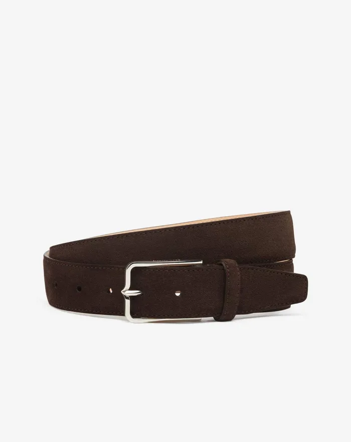 Corneliani Belts And Gloves Dark Brown Suede Belt For Men 8211 Men