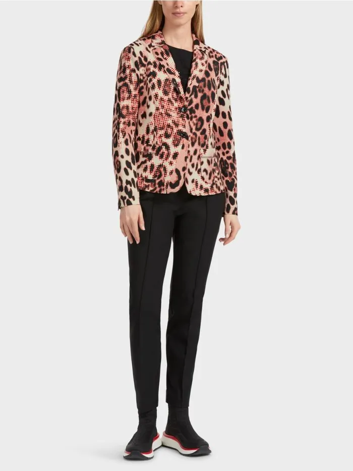 Damen Marc Cain Blazer Blazer Mit LeoPrint Campari
