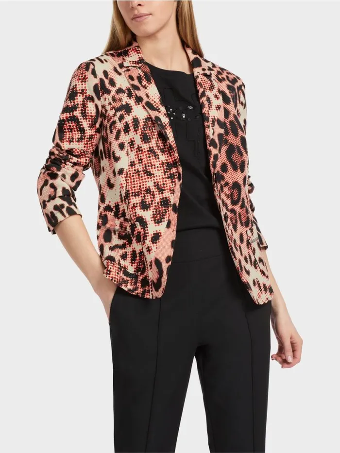 Damen Marc Cain Blazer Blazer Mit LeoPrint Campari