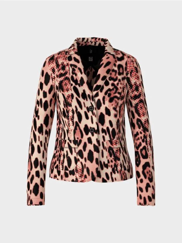 Damen Marc Cain Blazer Blazer Mit LeoPrint Campari