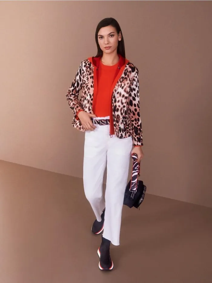 Damen Marc Cain Blazer Blazer Mit LeoPrint Campari