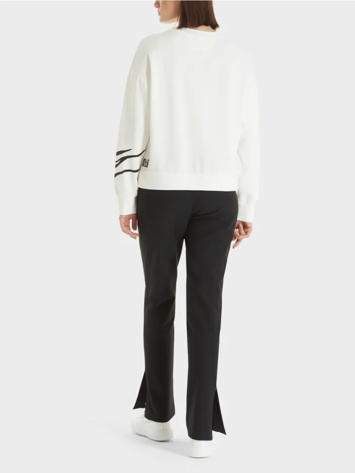 Damen Marc Cain Pullover and Sweatshirts Sweatshirt Mit Paillettenverzierung Deep Sea