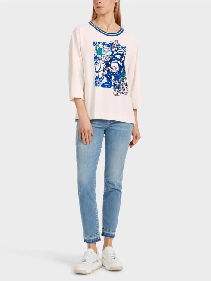 Damen Marc Cain Shirts and Tops Bedrucktes TShirt Rethink Together Almond Blossom