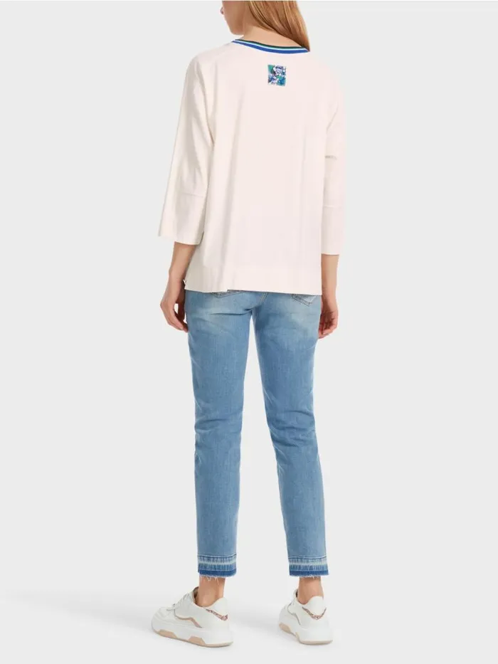 Damen Marc Cain Shirts and Tops Bedrucktes TShirt Rethink Together Almond Blossom