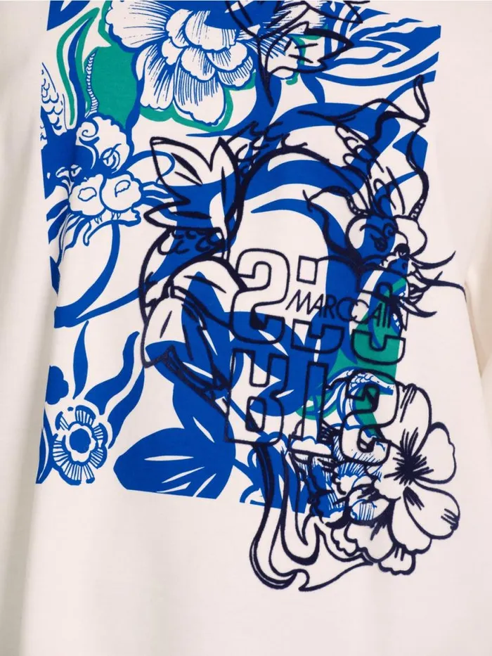 Damen Marc Cain Shirts and Tops Bedrucktes TShirt Rethink Together Almond Blossom
