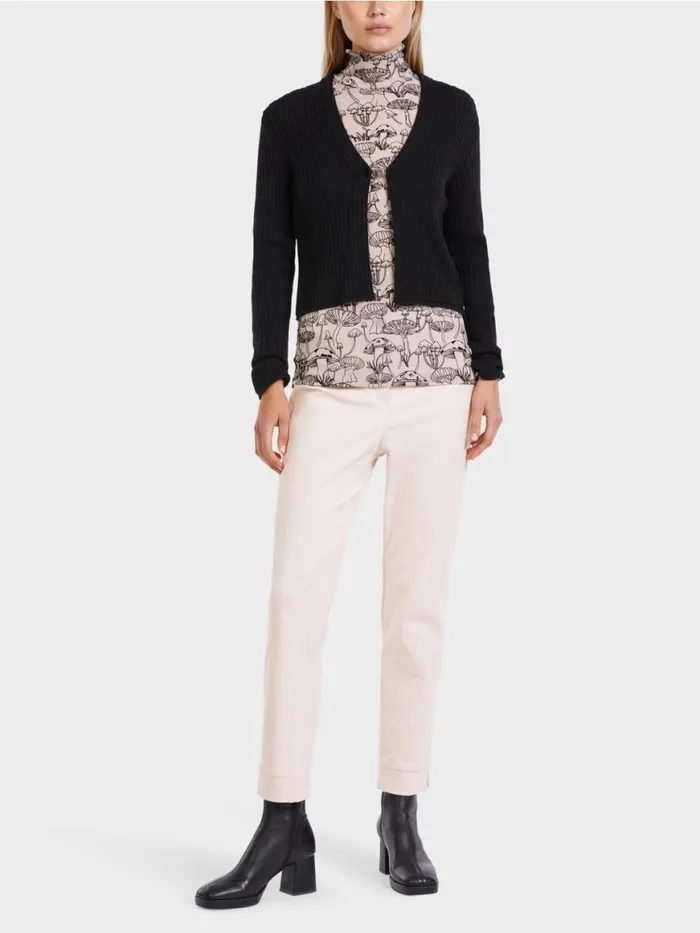 Damen Marc Cain Shirts and Tops Hochgeschlossenes Longsleeve 8211 Bedruckt Soft Blossom