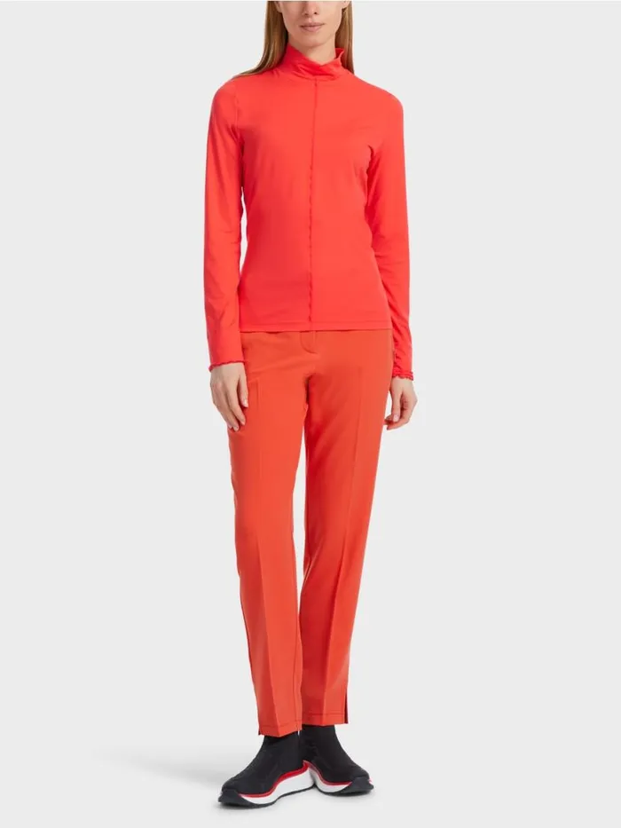 Damen Marc Cain Shirts and Tops LangarmShirt Mit Stehkragen Campari