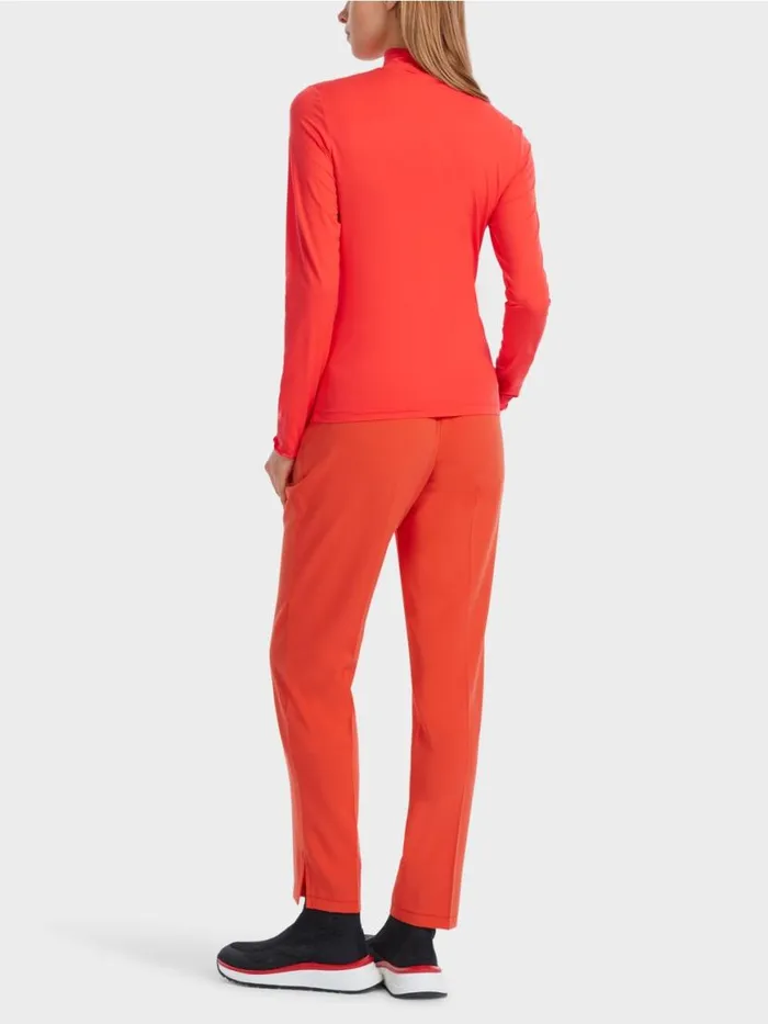 Damen Marc Cain Shirts and Tops LangarmShirt Mit Stehkragen Campari