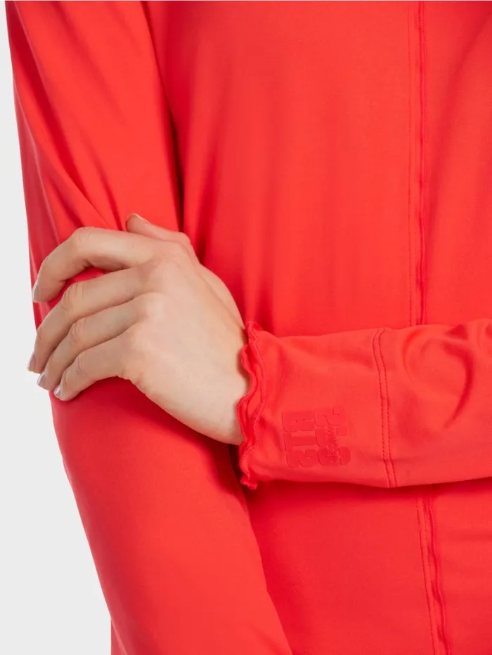 Damen Marc Cain Shirts and Tops LangarmShirt Mit Stehkragen Campari