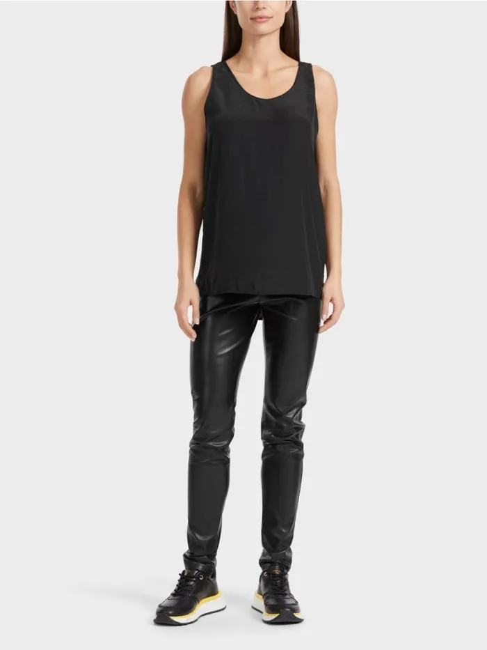 Damen Marc Cain Shirts and Tops Leichtes rmelloses Top Black