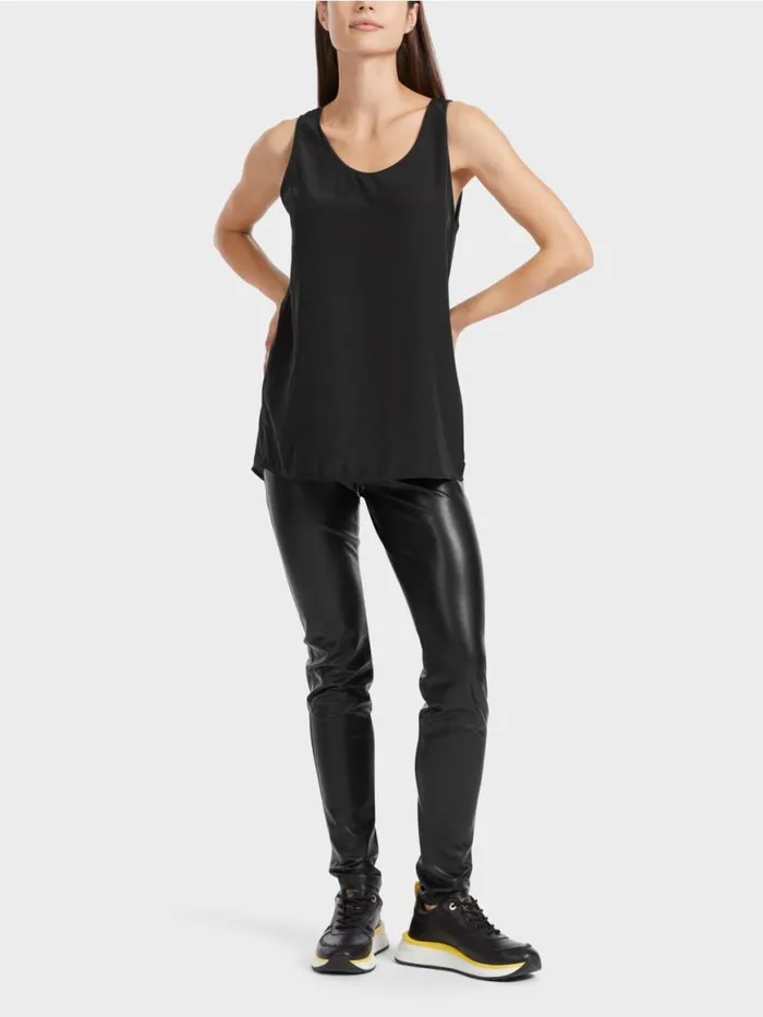Damen Marc Cain Shirts and Tops Leichtes rmelloses Top Black
