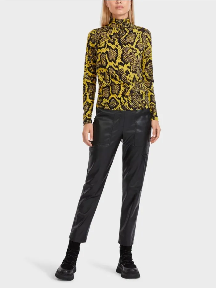 Damen Marc Cain Shirts and Tops Longsleeve Im KrokoStil Corn