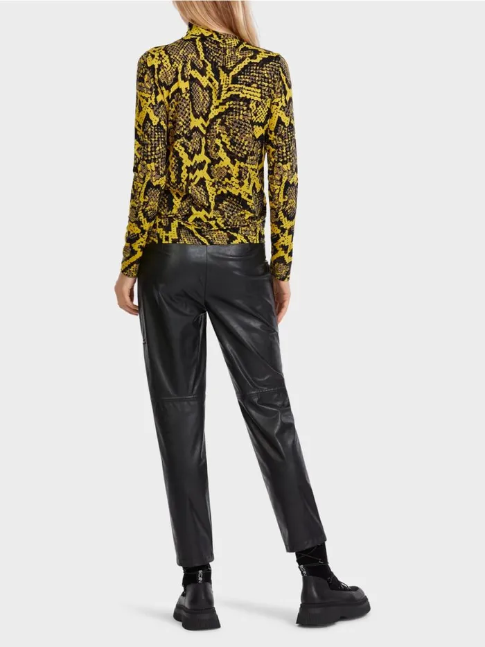 Damen Marc Cain Shirts and Tops Longsleeve Im KrokoStil Corn