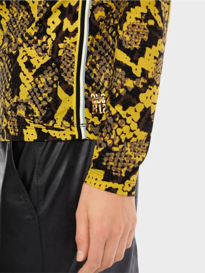 Damen Marc Cain Shirts and Tops Longsleeve Im KrokoStil Corn