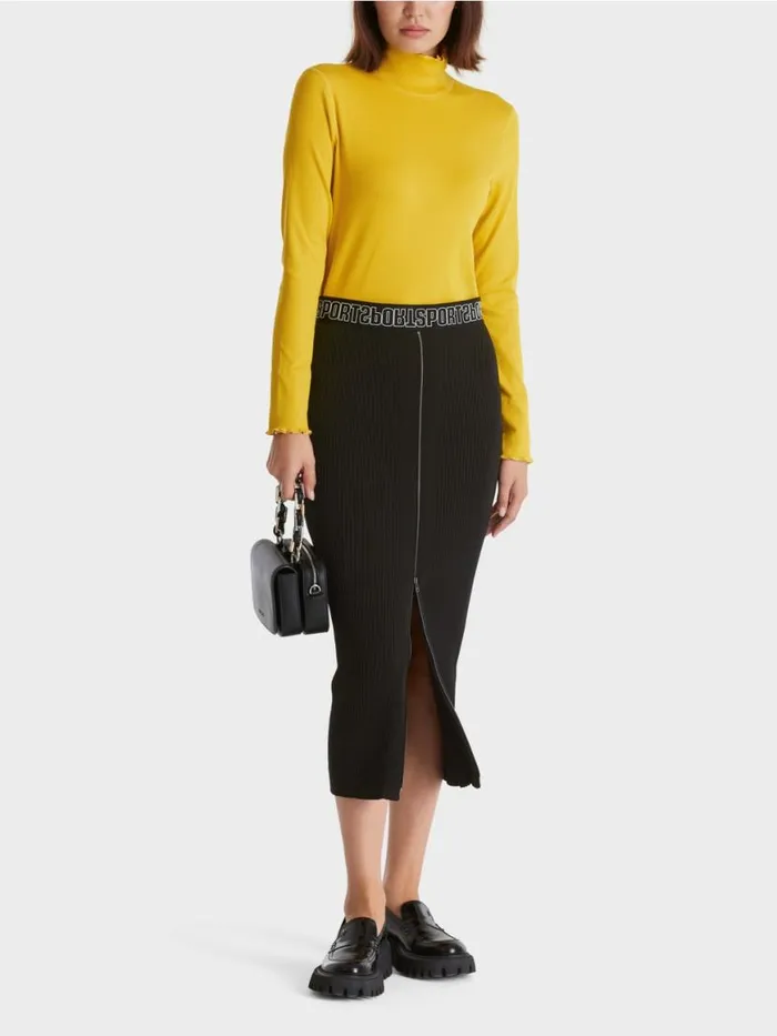 Damen Marc Cain Shirts and Tops Longsleeve Mit Stehkragen Corn