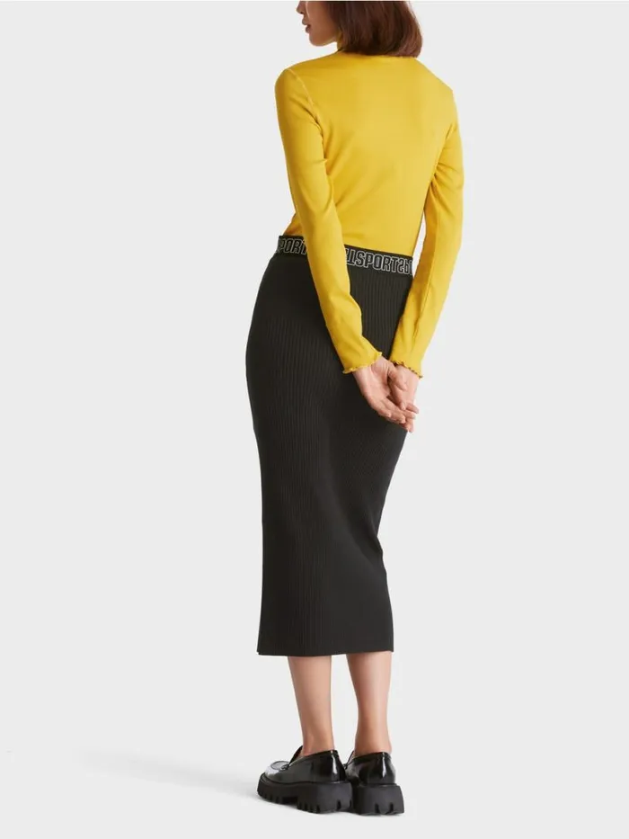 Damen Marc Cain Shirts and Tops Longsleeve Mit Stehkragen Corn