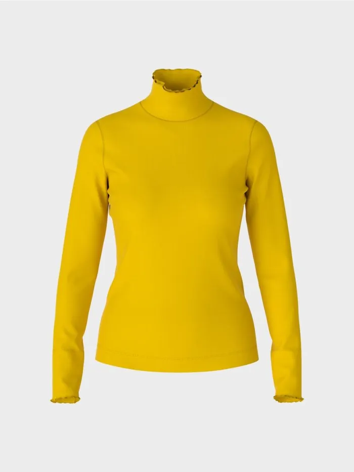 Damen Marc Cain Shirts and Tops Longsleeve Mit Stehkragen Corn