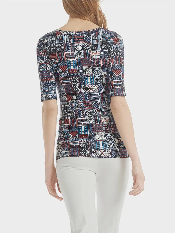 Damen Marc Cain Shirts and Tops Shirt Mit Ethno Print Riviera