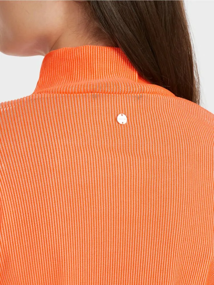 Damen Marc Cain Shirts and Tops TShirt Im RippenDesign Bright Coral