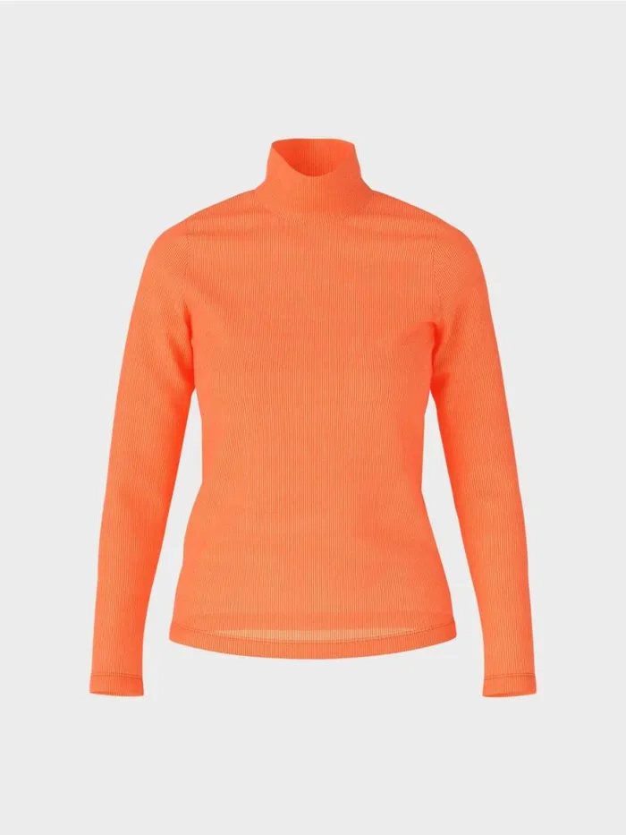 Damen Marc Cain Shirts and Tops TShirt Im RippenDesign Bright Coral