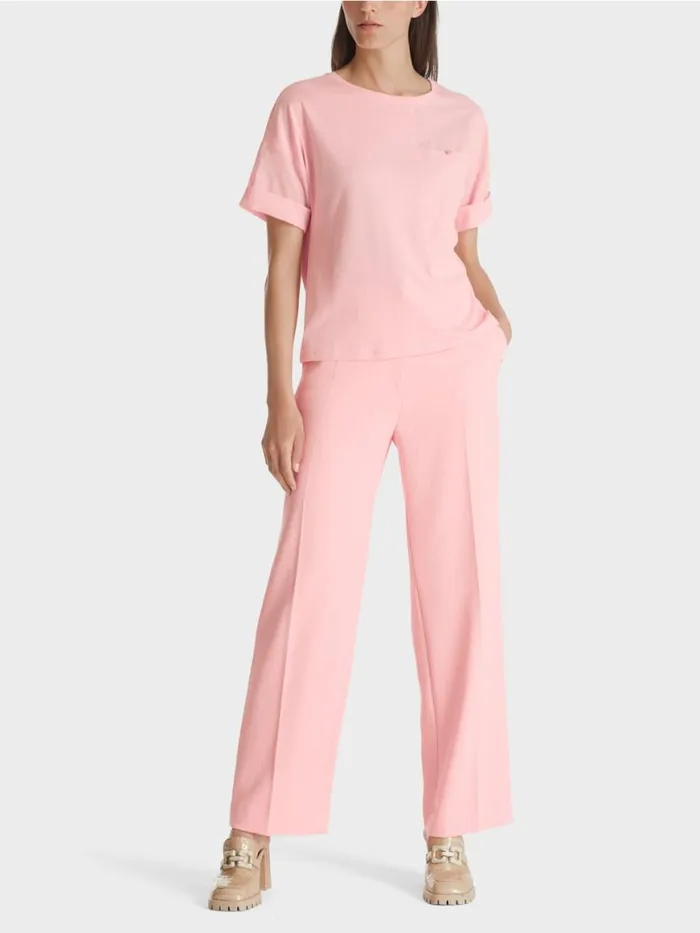 Damen Marc Cain Shirts and Tops TShirt Mit Brusttasche Soft Powder Pink